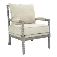 OSP Home Furnishings ABB-BY6 Abbott Chair in Linen Fabric with Brushed Grey Base